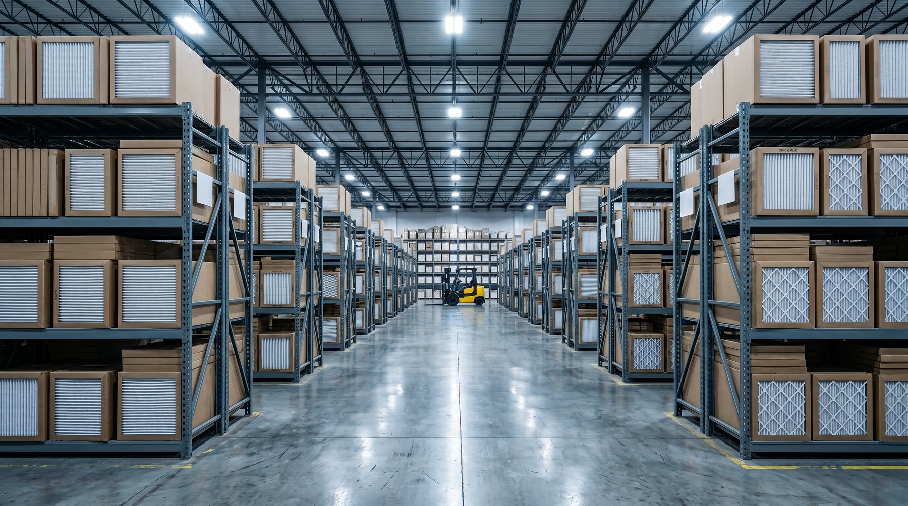 Warehouse with custom filter inventory